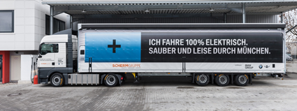 SCHERM Gruppe | 2017 | Inbetriebnahme des zweiten e-Lkw im Großraum München